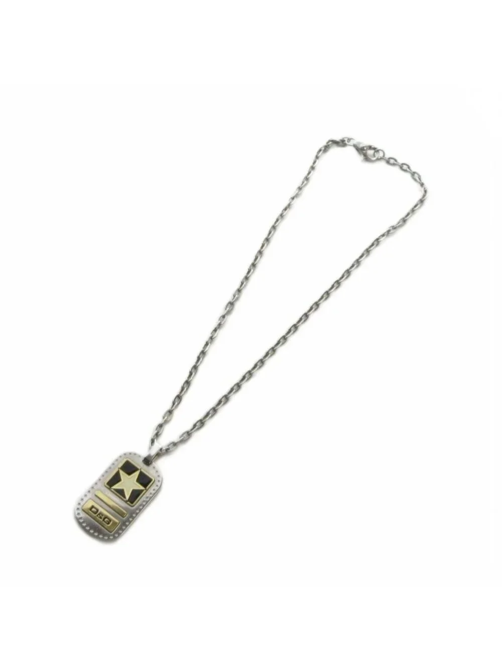 Dolce & Gabbana D&G Pendant Logo Plate Star Silver Necklace